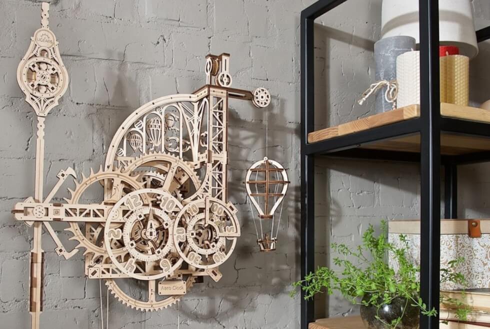 The Ugears Aero Clock Is A Fully Functional 3D Wooden Mechanical Model