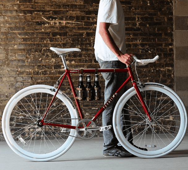 LEATHER SIX PACK BICYCLE CADDY BY FYXATION