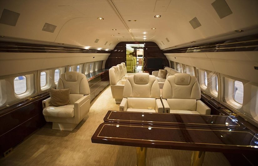 Donald Trump jet - the gold plated light fixtures and seat belt buckles