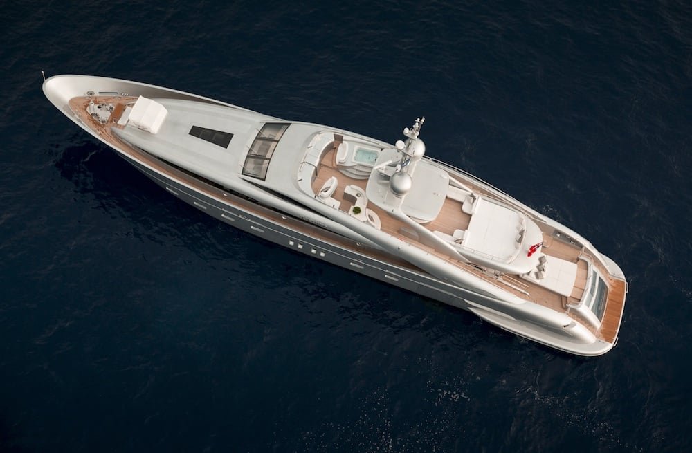Hybrid Silver Wind Motor Yacht Top View