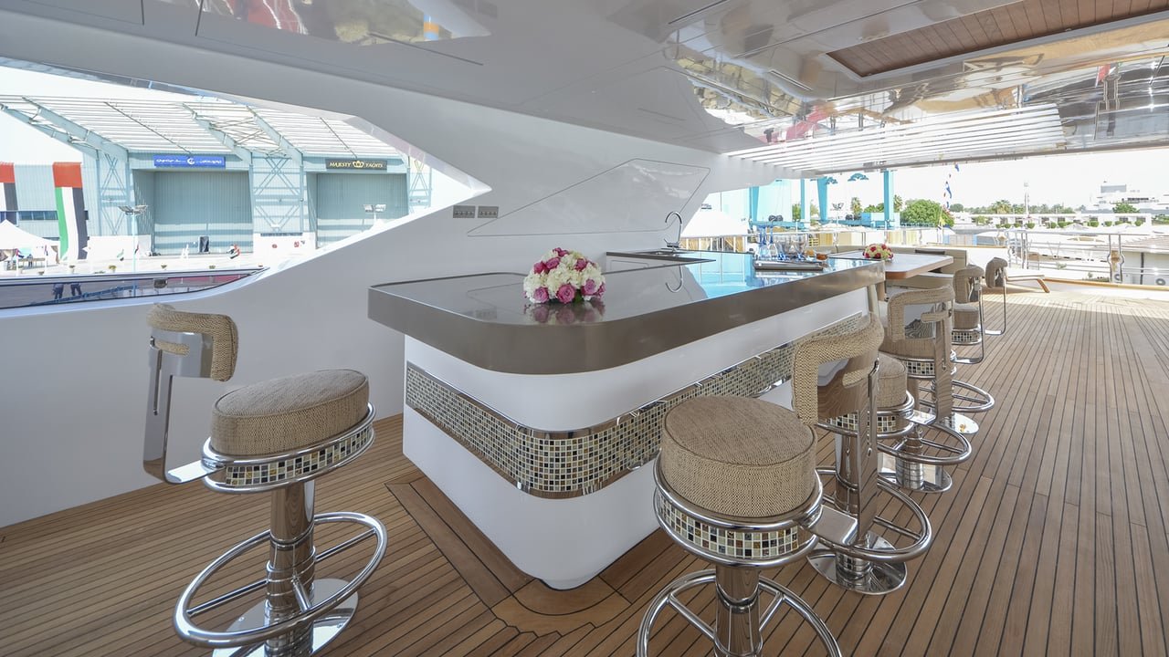 Majesty 155 Luxury Yacht Bar Area