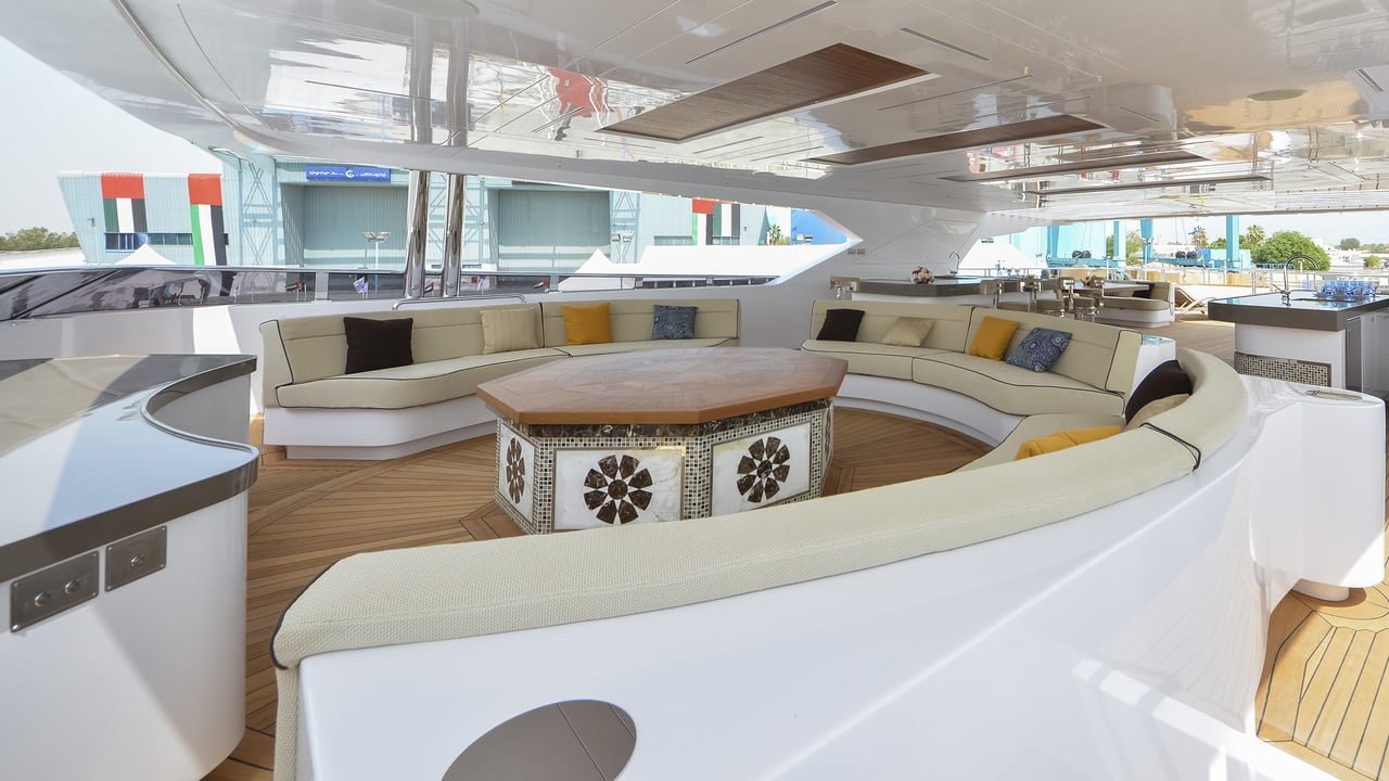 Majesty 155 Luxury Yacht Seating Area