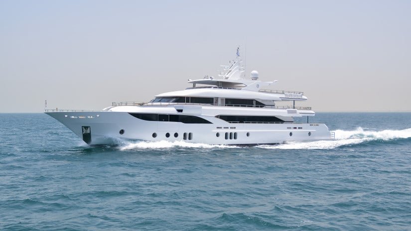 Majesty 155 Luxury Yacht Side View
