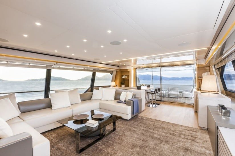 Navetta 28 Luxury Yacht by Custom Line Saloon