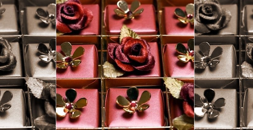 Expensive chocolates adorned with Swarovski crystals