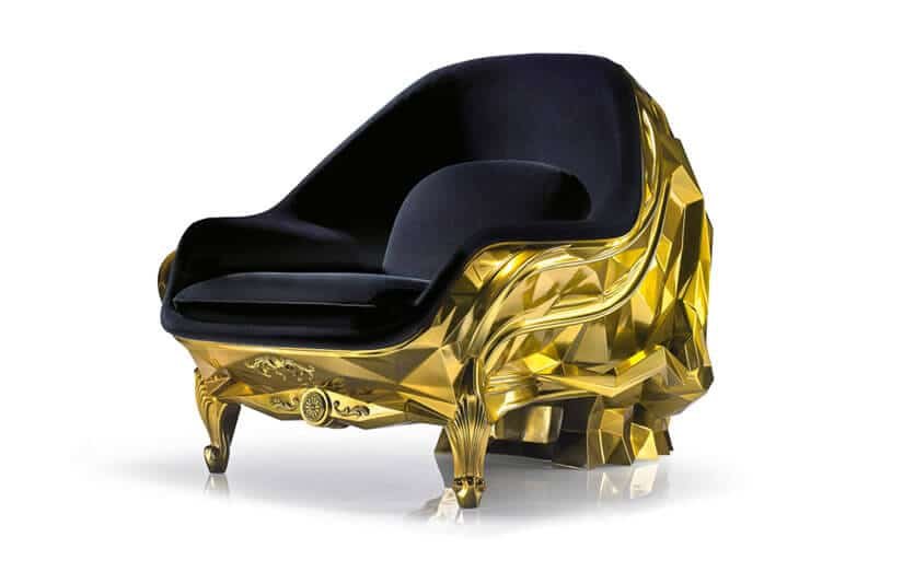 24-Karat Gold Skull Armchair, Front View