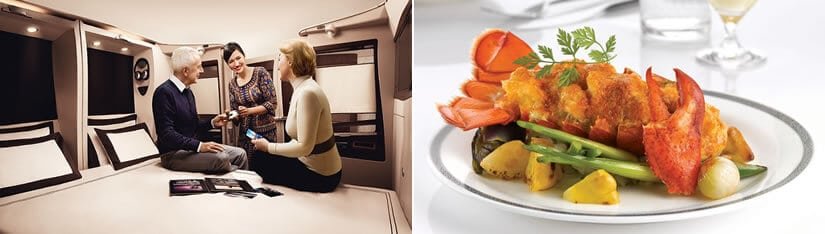 Singapore Airlines Suites, exclusively on board the A380 aircraft - Exquisite dining