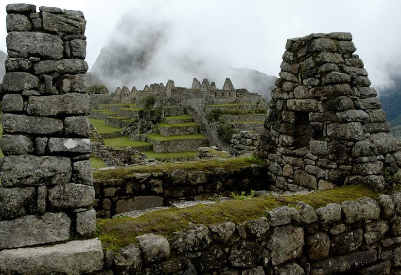 View of the residential section of Machu Picchu