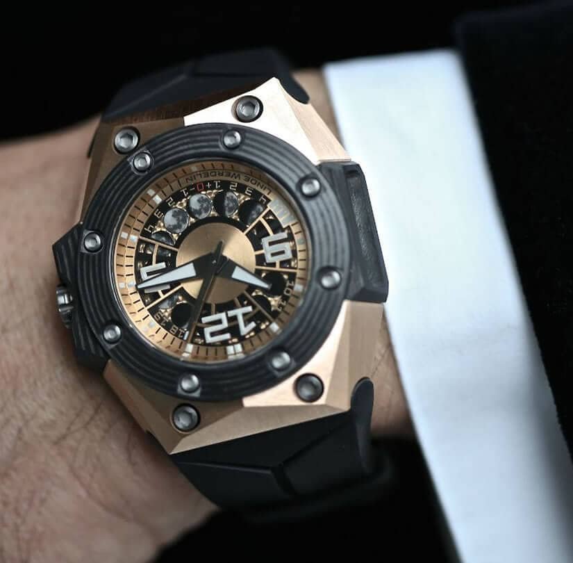Oktopus Moon Gold 3DTP Carbon Watch, Dial