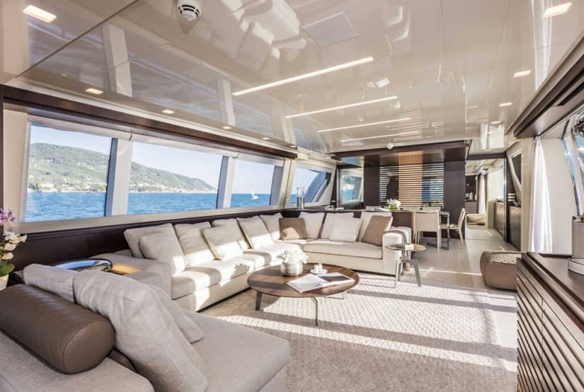 Custom Line 108 Luxury Yacht, Living Area