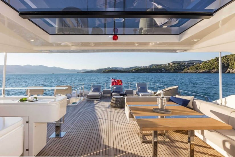 Deck, Custom Line 108 Luxury Yacht