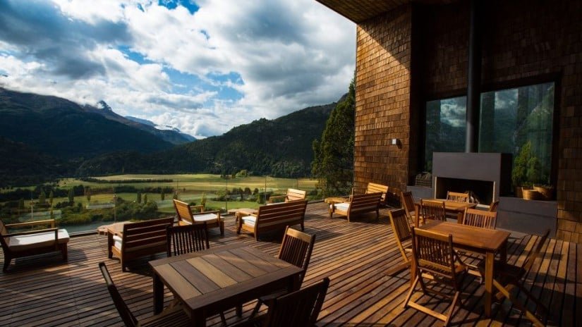 Uman Lodge Luxury Resort in Patagonia, Terrace