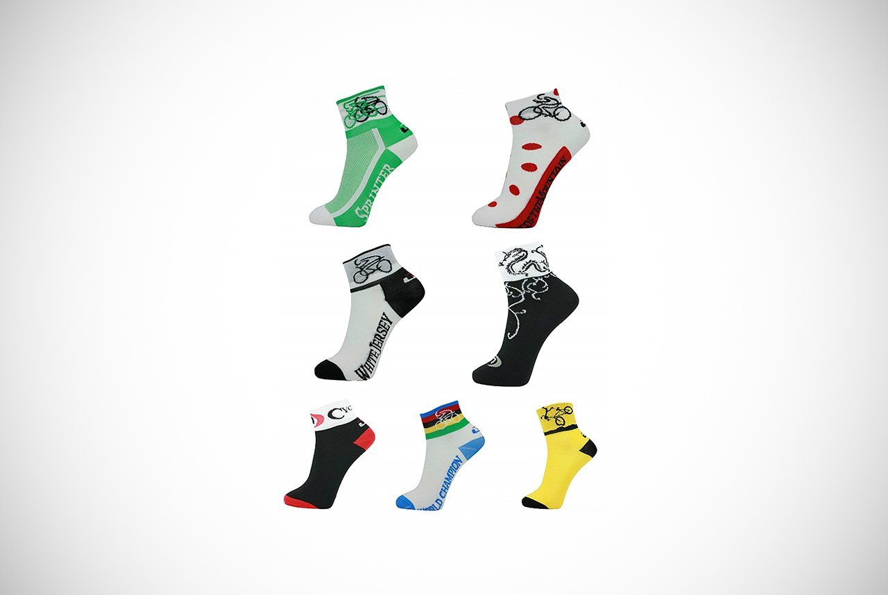 4) LIN 7 Pack Sports Bike Socks