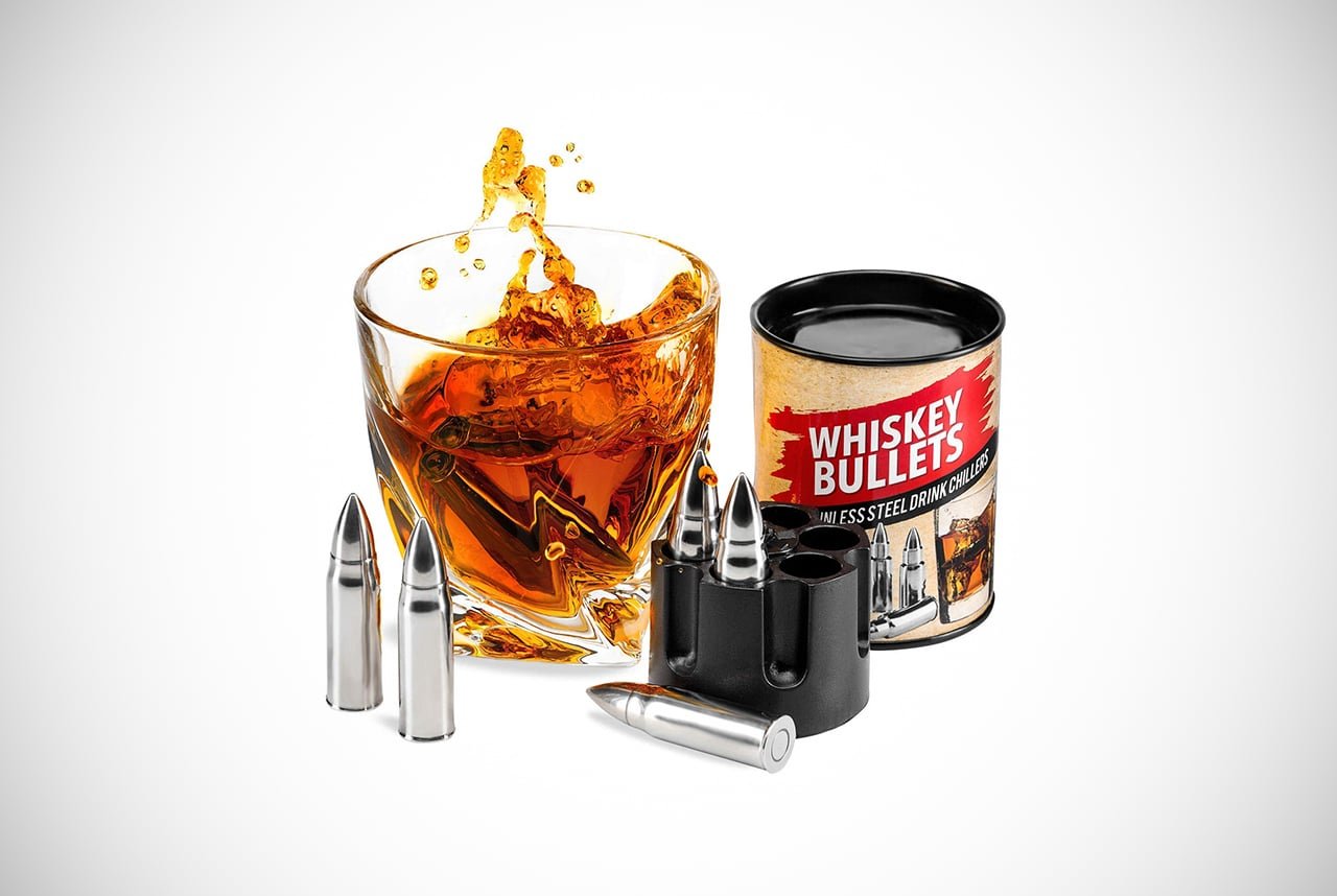 Anyfun Whiskey Bullet Stones Surgical Grade Stainless Steel Drink Coolers Reusable Ice Cubes Chilling Stones With Tongs 6 Packs Chilling Bullet Rocks 