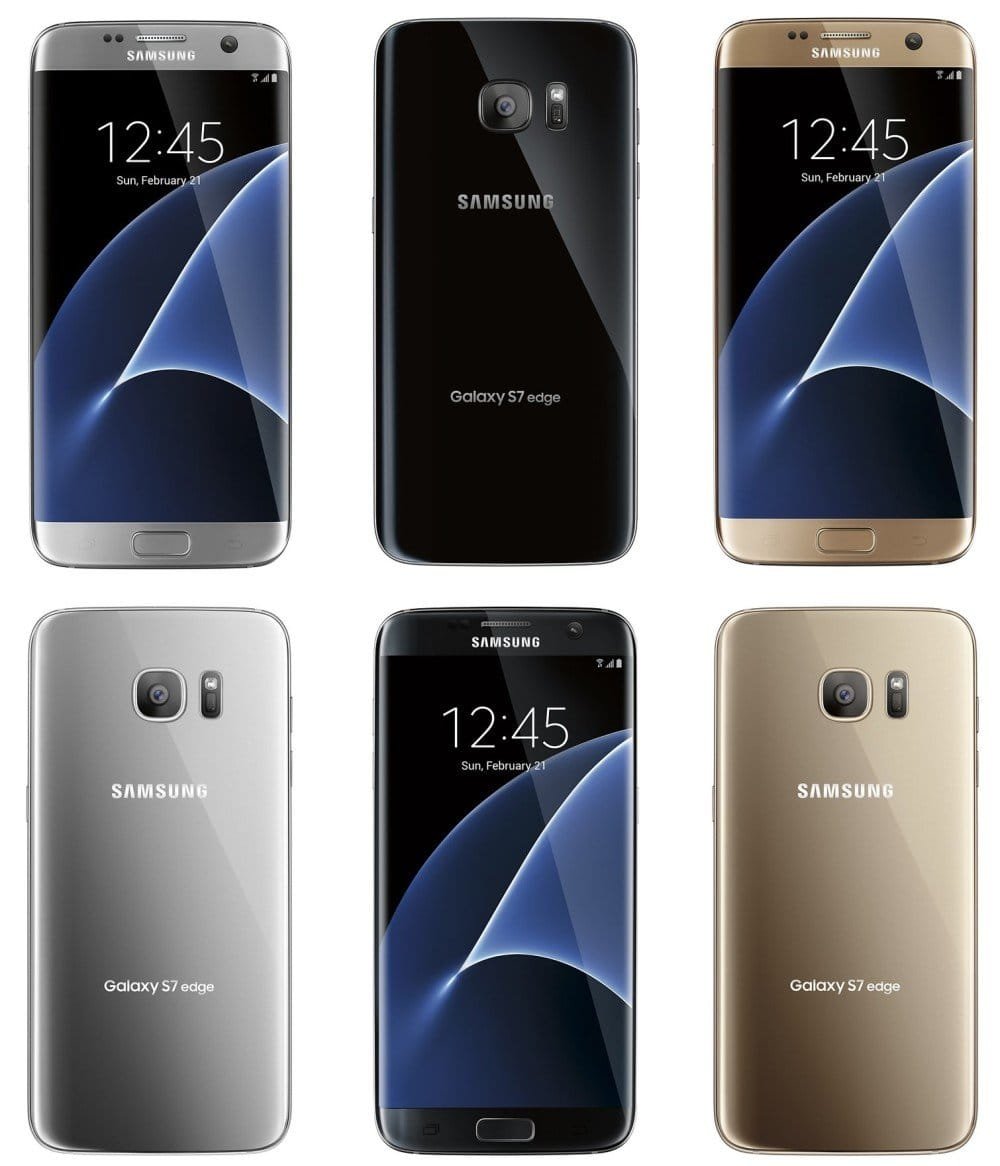 Samsung Galaxy S7 Edge leaked Images showing colours of Gold Champagne, Black and Silver