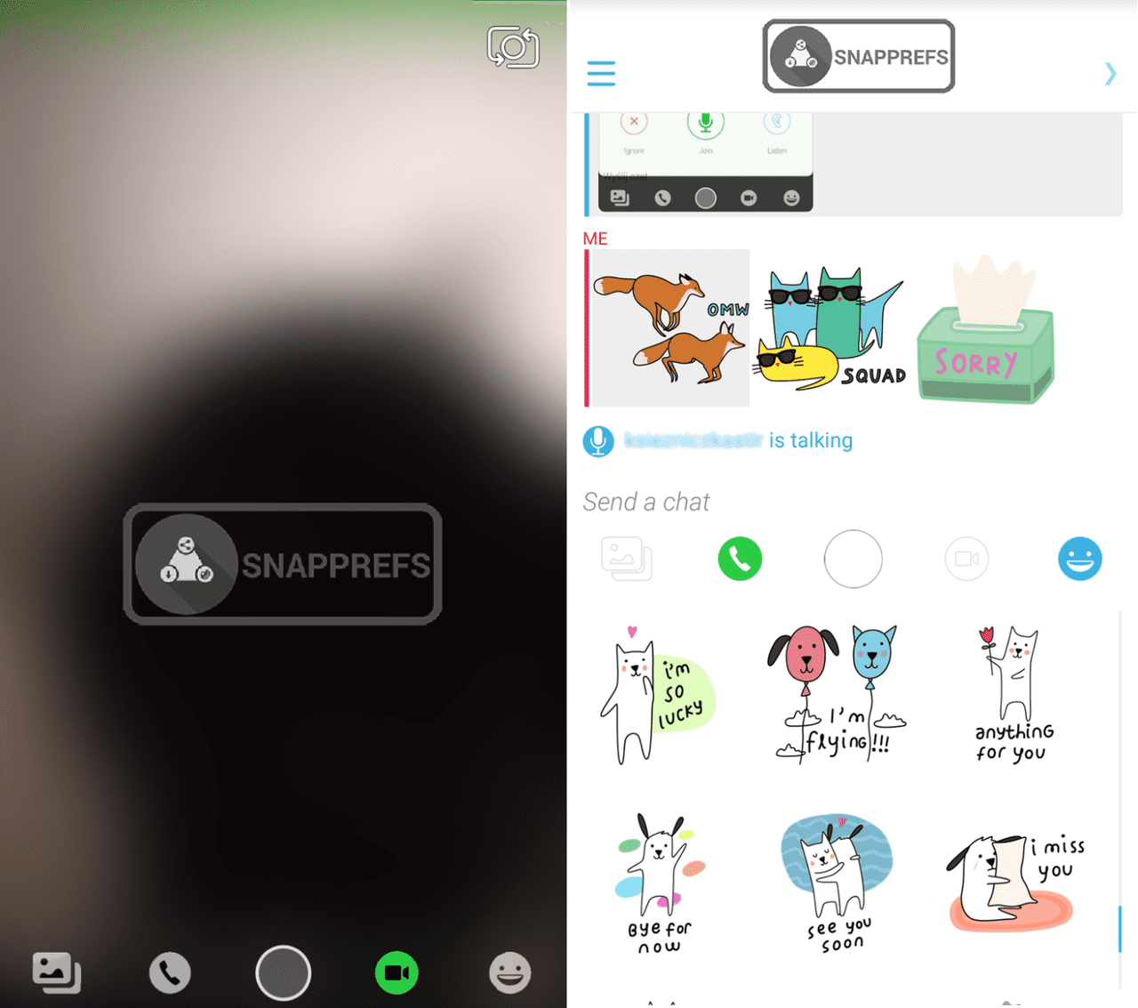 snapchat video calling and stickers