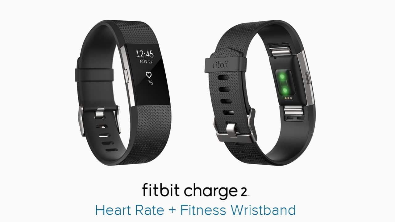 LARGE Black Fitbit Charge 2 Heart Rate Fitness Wristband SOLD-AS-IS See Details 