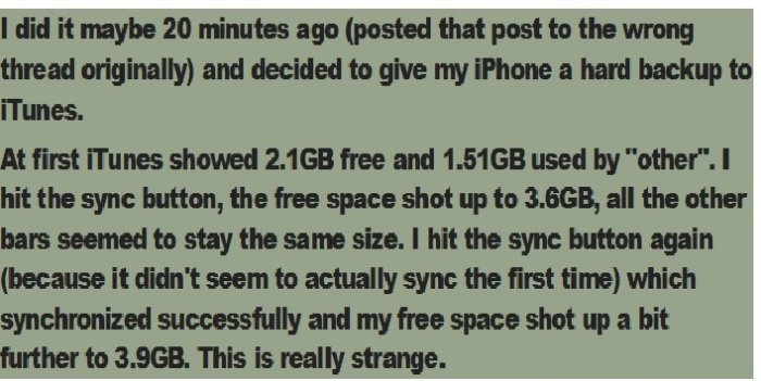 iPhone free space