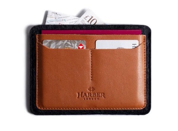 Harber London Flat Leather Passport Holder