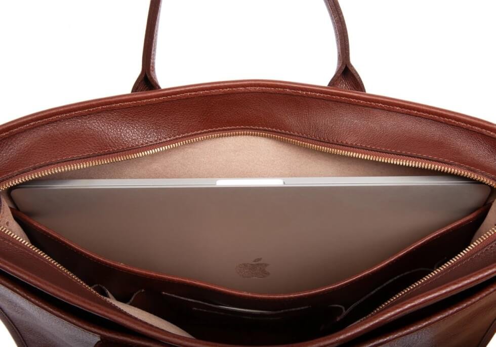 Lotuff Leather Zip-Top Briefcase
