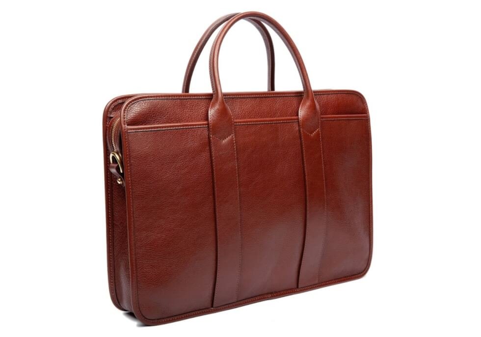 Lotuff Leather Zip-Top Briefcase