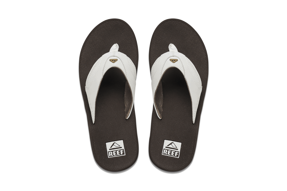 Reef's signature bottle opener remains intact on its Spackler golf sandals