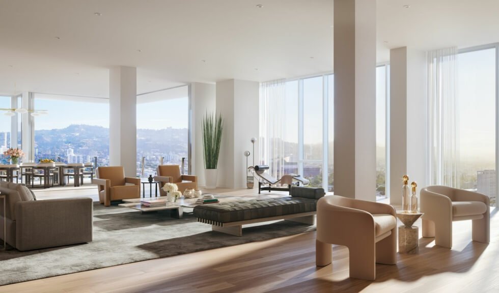 Four Seasons Private Residences Los Angeles living room