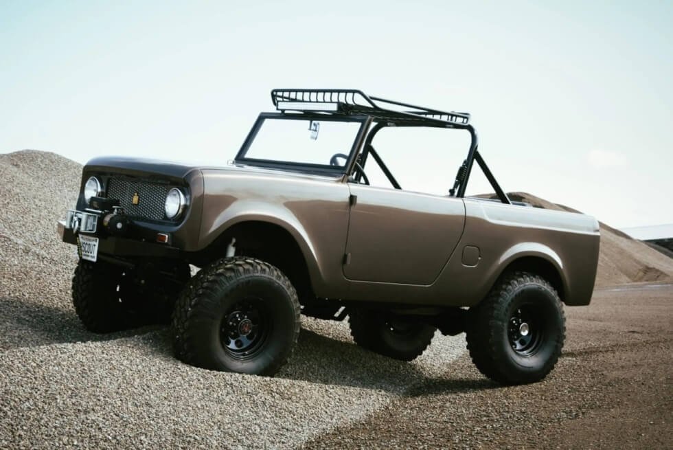 A 1963 International Harvester Scout 80 Restomod in Woodland Brown Metallic Is For Sale