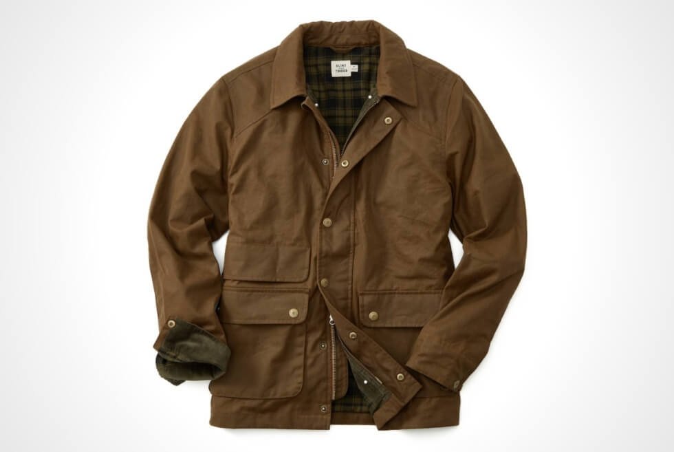 Flint and Tinders Flannel-Lined Waxed Hudson Jacket
